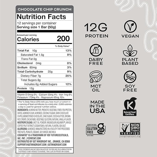 Mindright Superfood Vegan Protein Bar 12 (Chocolate