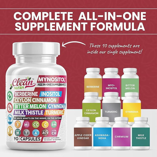 Clean Nutra Berberine Inositol Supplement 90 Vegan