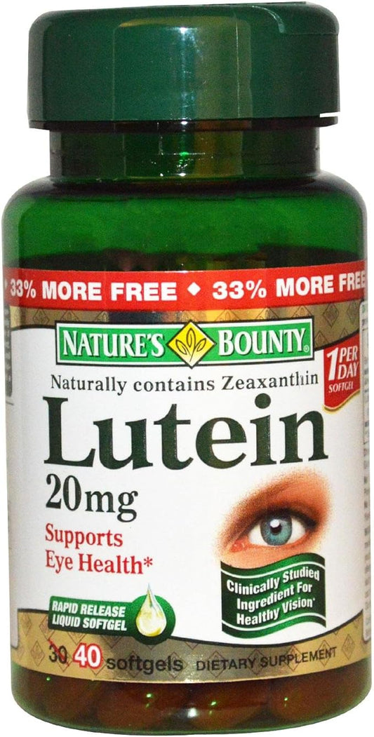 Nature's Bounty Lutein 20mg, 40 Softgels 2)