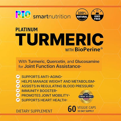 Rio Turmeric Platinum Supplement with Quercetin 60 Count