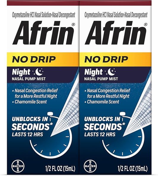 AFRIN No Drip Night Pump Nasal Mist 0.5 Fl 1)