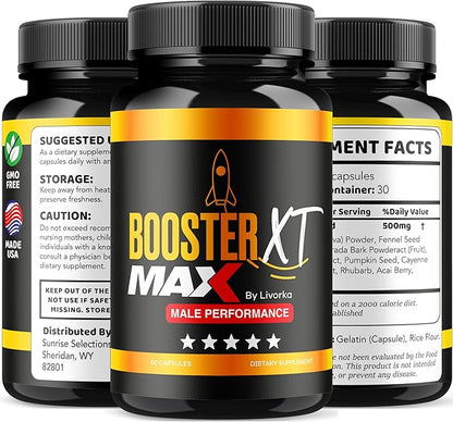 (3 Pack) Booster XT For Men, MAX Strength Men's Supplement, Booster XT, Booster XT for Men Reviews, BoosterXT, Booster XT Reviews, Buster XT, Booster X T Capsules Pro Supplement Pastilla, 180 Capsules
