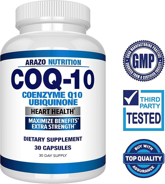 Arazo Nutrition CoQ10 Ubiquinone Coenzyme Q10-200mg