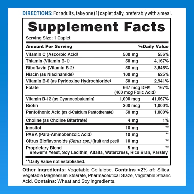 Vitamin World Stress B-Complex with 500 120 Caplets,