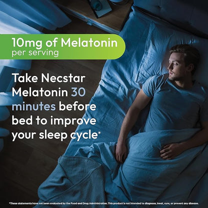 Necstar Sleep Aid, Sleep Support Supplement 10mg, with 60 Vegan