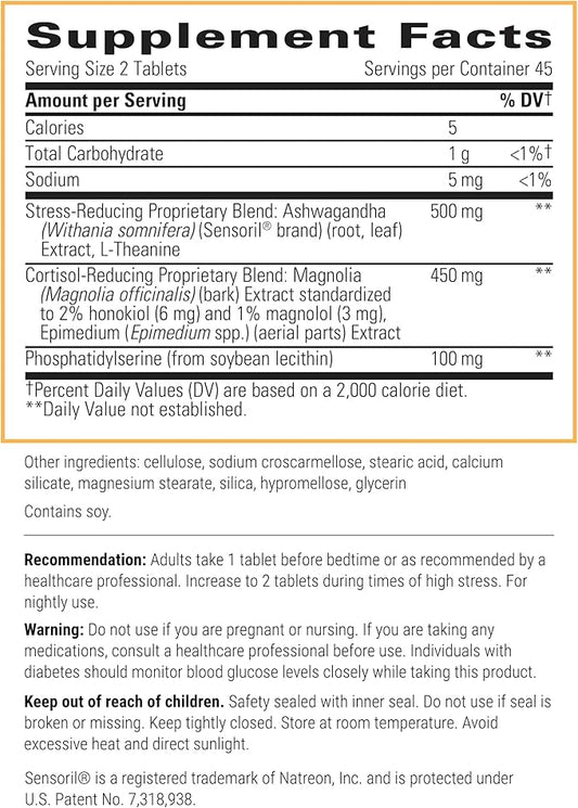 Integrative Therapeutics - Cortisol Manager - Supplement with Ashwagandha and L-Theanine - Supports Relaxation & Calm* - 90 Tablets
