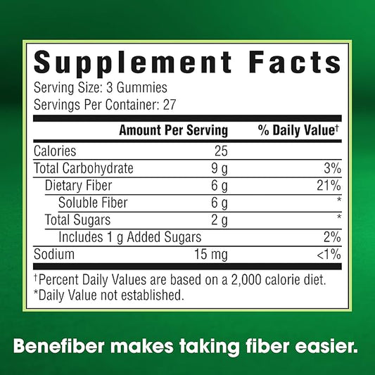 Benefiber Prebiotic Fiber Supplement Gummies 81 Count