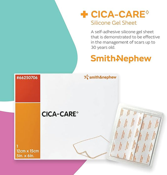 Smith+Nephew CICA-CARE Self-Adhesive Silicone Gel Sheet 5 Inches 6 Inches