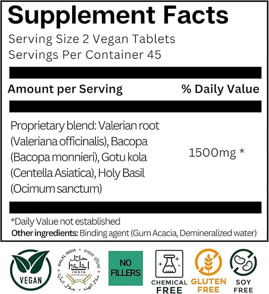 Valerian-3, 1500 Mg/Serving, MD Formulated Herbal 90 Vegan