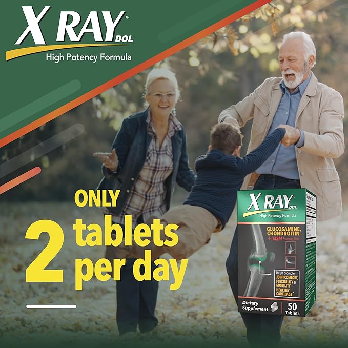 X Ray High Potency Joint Health 1500mg, Chondroitin 300mg, MSM 120 mg, 50 Count