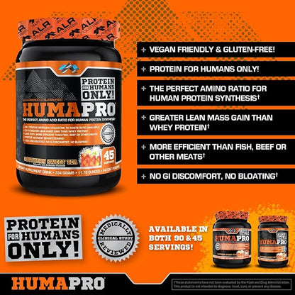 Humapro | Amino Acids Protein Matrix for Humans | 99% Utilization for Lean Muscle | Vegan, Gluten Free | 334g / 45 Servings (Southern Sweet Tea)