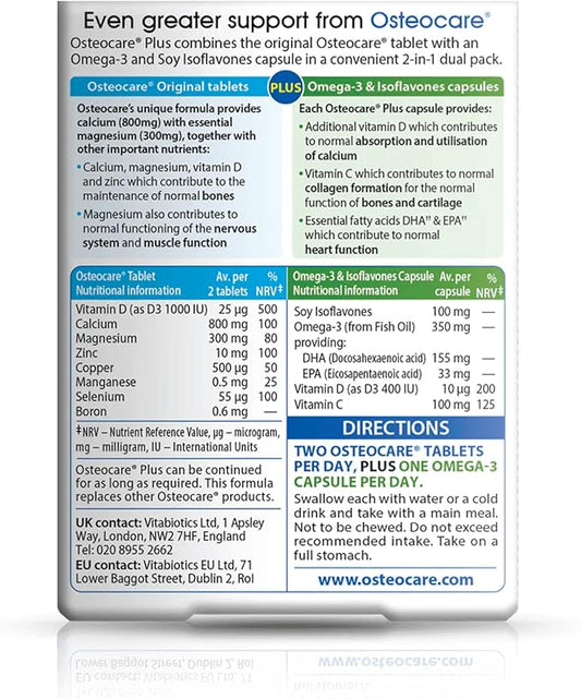 Vitabiotics Osteocare Plus 2-in-1 Formula 800mg with D3, Magnesium, Omega-3 | 90 Tablets