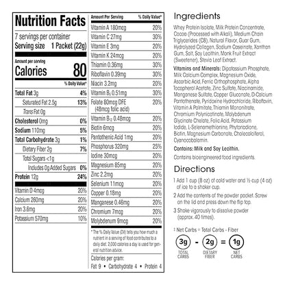 WonderSlim Keto Meal Replacement Shake, Mocha, Low Carb, C8 MCTs, 12g Protein, Collagen, 25 Vitamins & Minerals, Gluten Free (7ct)