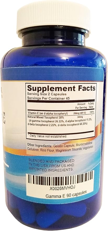 Gamma E Mixed Tocopherols Vitamin E 400 IU 90 Capsules