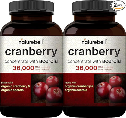 NatureBell 2 Pack Cranberry Pills 36,000mg 100:1 Fresh