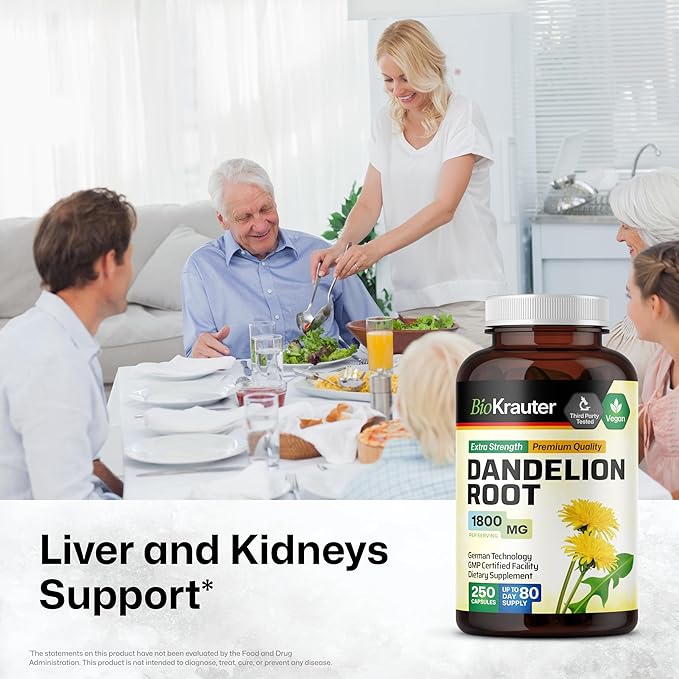 Dandelion Root Capsules 1800 mg