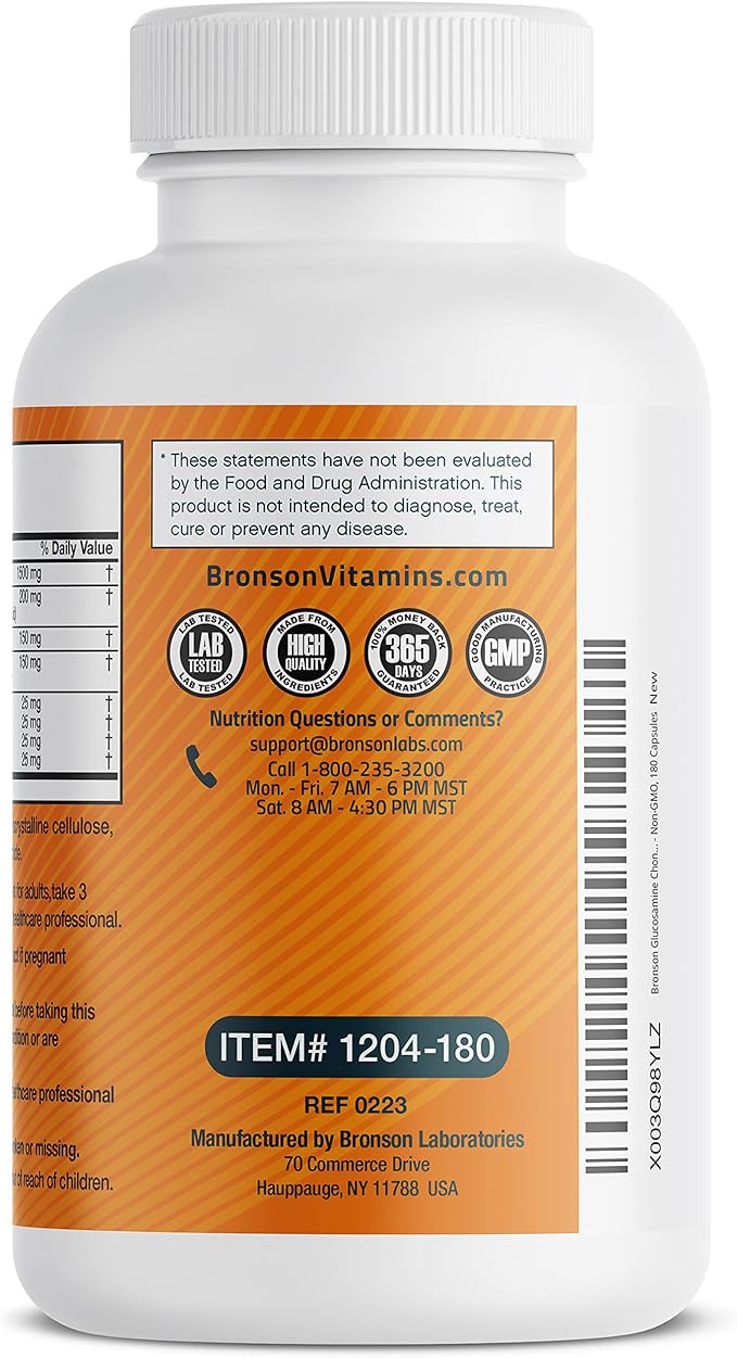 Bronson Glucosamine Chondroitin Turmeric & MSM 180 Capsules