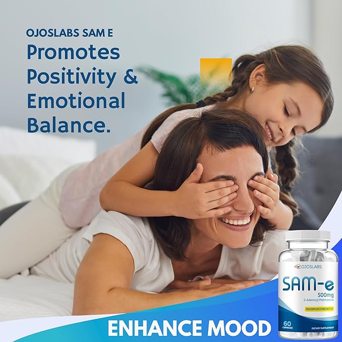 Sam-e 500mg Methionine supplement for Liver, Joint, Brain and Mood support, High Absorption Sam e supplement (S Adenosyl Methionine), Vegan, Gluten Free,Non-GMO, 60 Sam e Capsule, Made in USA