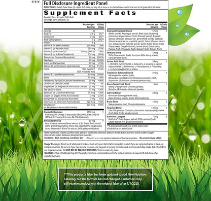 Irwin Naturals Women's Living Green Liquid-Gel Multi - 120 Liquid Soft-Gels, Pack of 2 - Includes 70 Essential Nutrients, Vitamins & Minerals - 80 Total Servings