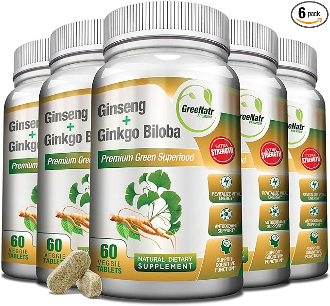 Panax Ginseng and Ginkgo Biloba. Traditional 360 Tablets (6 Bottles)