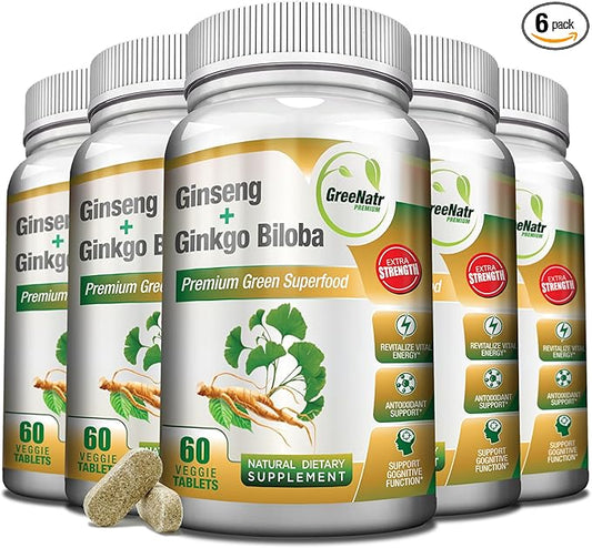 Panax Ginseng and Ginkgo Biloba. Traditional 360 Tablets (6 Bottles)