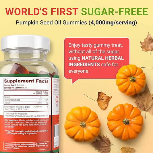 Sugar-Free Pumpkin Seed Oil Gummies (4,000mg/serving) Acids-60 Chews