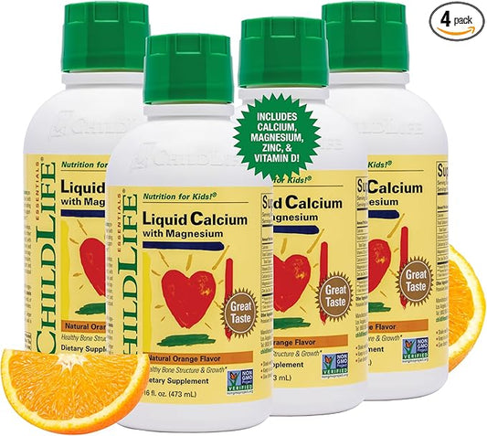 CHILDLIFE ESSENTIALS Liquid Calcium Magnesium Supplement D3 & 16 Fl 4)