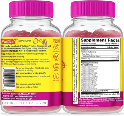 (2 Pack 25 Billion Probiotics + 12 Strains 60 Gummies