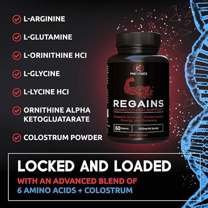 HGH Supplements for Men & Women - Regains Natural Anabolic Muscle Growth Building GH & Human Growth Hormone for Men, Muscle Builder for Men, Muscle Recovery Post Workout Supplement, 60 Protein Pills