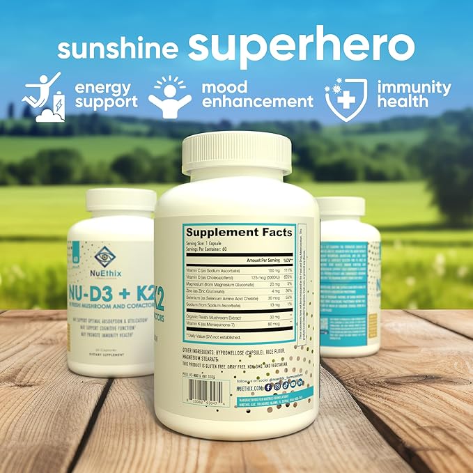 NuEthix Formulations NU-D3 + K2 D3 and K2 5000 5000 iu 60ct, 60 60 servings