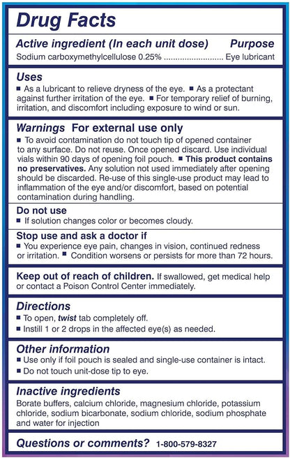 TheraTears Dry Eye Therapy Eye Drops 30 Vials, 2 Pack