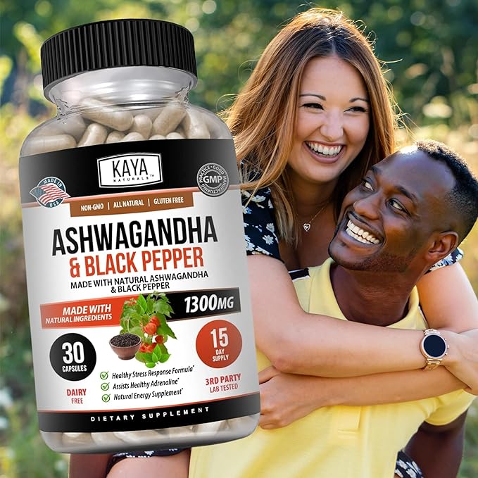 Kaya Naturals Organic Ashwagandha Root 1300mg Adaptogen