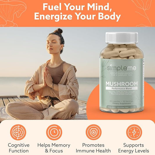 Multi-Mushroom Supplement - Complex For Brain, 60 Capsules