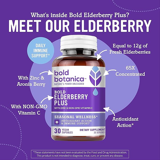 Elderberry Plus - 65x Concentrated Black 30 Vegan
