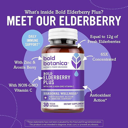 Elderberry Plus - 65x Concentrated Black 30 Vegan
