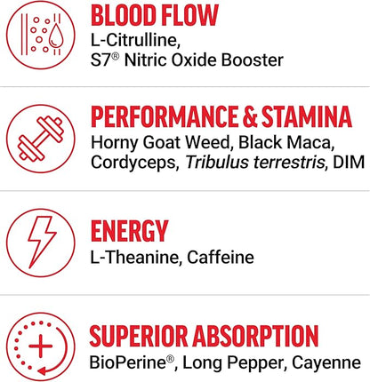 FORCE FACTOR Score! XXL Nitric Oxide Booster Supplement for Men with L-Citrulline, Horny Goat Weed, Black Maca, & Tribulus Terrestris to Increase Stamina, Energy, and Physical Performance, 30 Tablets