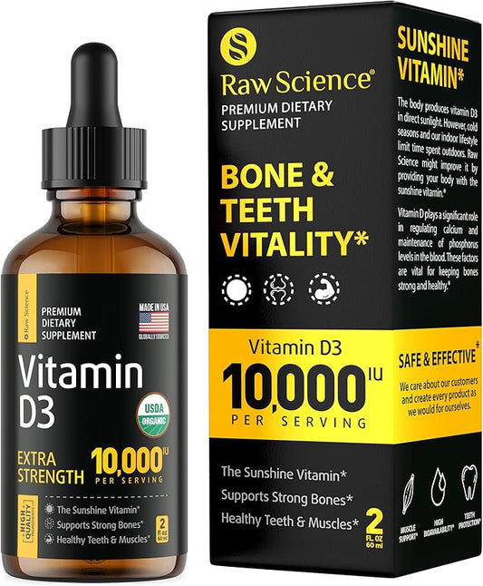 Liquid Vitamin D Drops D3 10000 10000 IU D3 for D3 Vitamin 2 fl