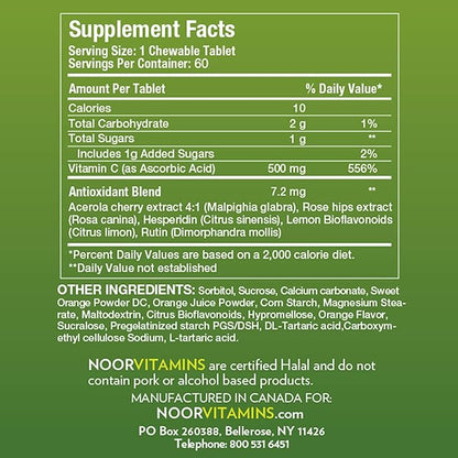 Noor Vitamins 500 MG Halal Vitamin 60 Orange 2 Month
