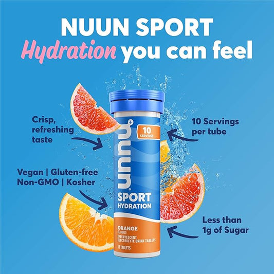 Nuun Sport Electrolyte Tablets - Dissolvable in Water, Mixed Citrus Berry Flavors, 5 Essential Electrolytes for Hydration, 1g Sugar Drink Mix, Vegan, Non-GMO, 4 Pack (40 Total Servings)