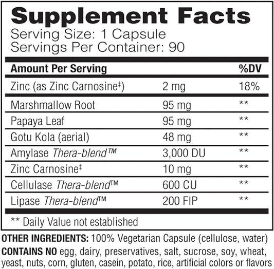 Enzymedica, Acid Soothe, Support for Occasional 3-in-1 Formula 90 Count