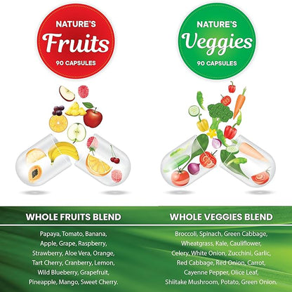 Superfood 180 Fruit and 180 Veggie -100% Whole (90 Count 4)