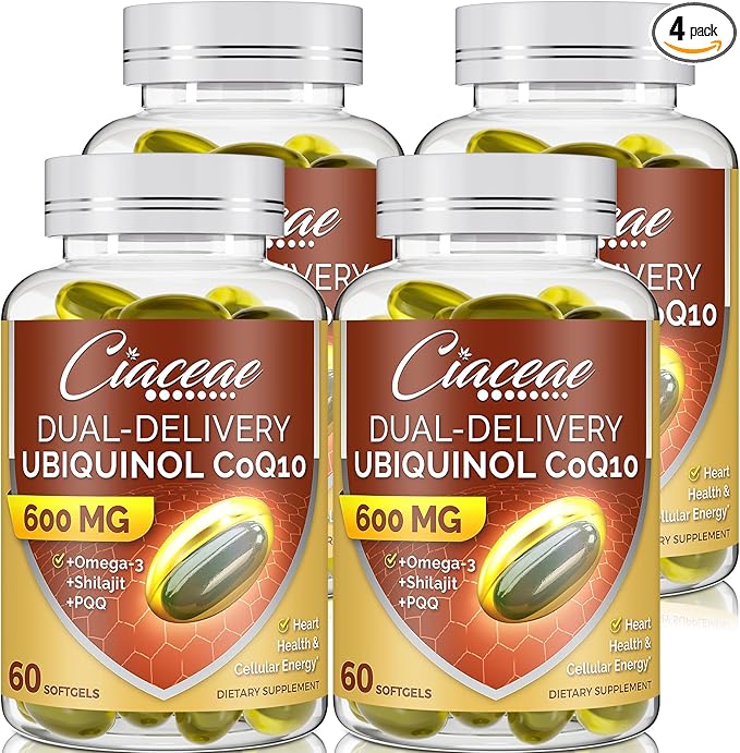 Ubiquinol CoQ10 600 MG Softgels Omega-3 & Coenzyme-Q10, Active CoQ10 Ubiquinol 240 Servings