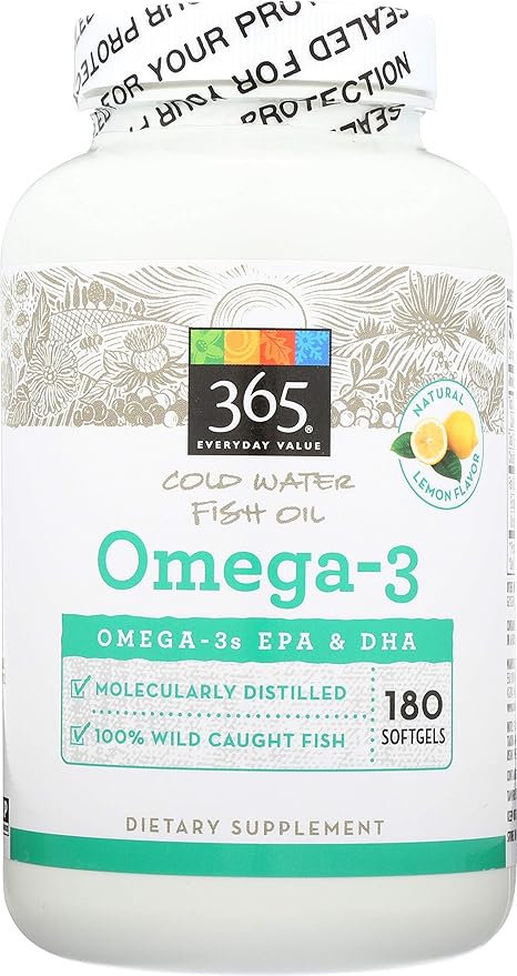 365 by Whole Foods Market, Omega 3 Lemon 180 Softgels