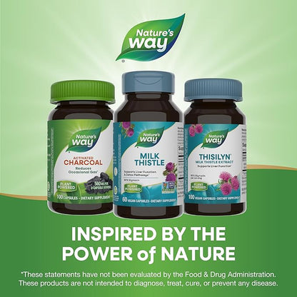 Nature's Way Milk Thistle, Supports Liver 175 mg 80% Silymarin 60 Capsules