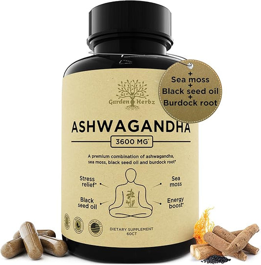 Organic Ashwagandha Root & Irish Sea 3,600 mg 60 Caps