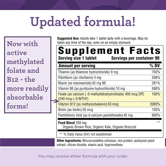 INNATE Response Formulas B Complex 9 Food 90 Tablets