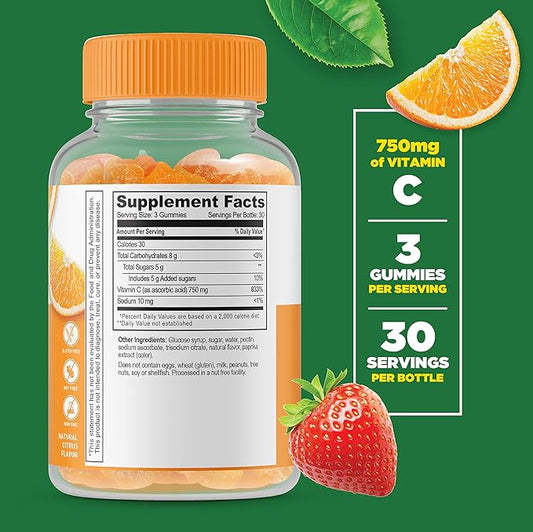Lifeable Vitamin C 90 Gummies (750 mg)