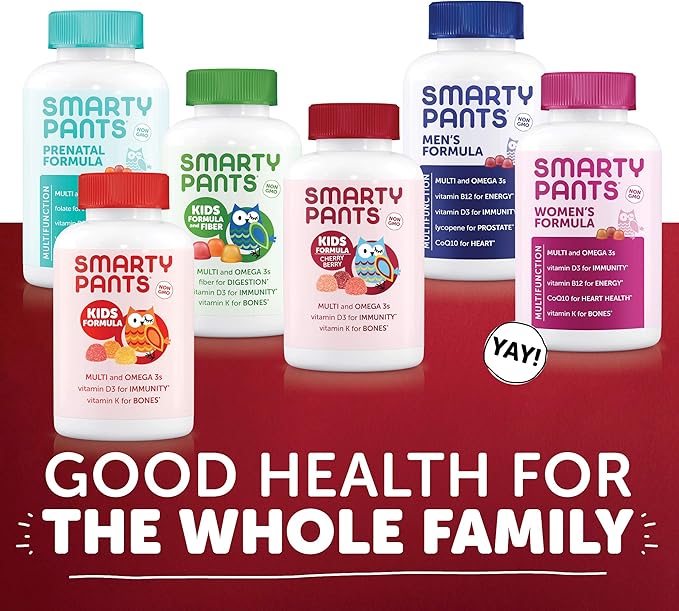 SmartyPants Kids Multivitamin Gummies: Omega 3 D3, C, B12, B6, B6, Vitamin 120 Count (30 Day