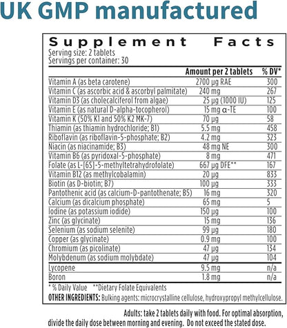 Igennus Methylated Men's Multivitamin, MTHFR Supplement with Active B-Vitamins, 21 Highly Bioavailable Nutrients, Multivitamin for Sustained Release, Clean Label, Non-GMO & Halal 60 Tablets