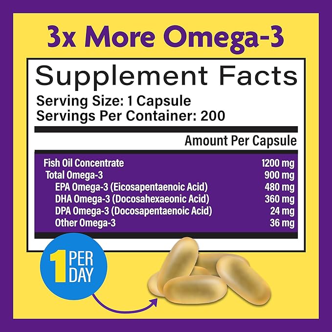 InnovixLabs Triple Strength Omega 3 Fish 900 mg, 3 Supplement Omega-3 for 200 Capsules